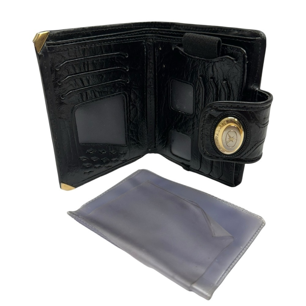 Mitty Wallet Women’s Purse Pouch Brazilian Leather Black Gold Buckle Western - Picture 12 of 16